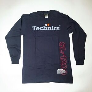Technics Men's Blue SL 1200 T-Shirt Sz M  Long Sleeve Vintage 1990's  Music DJ